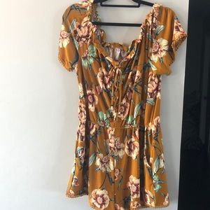 Mustard floral romper